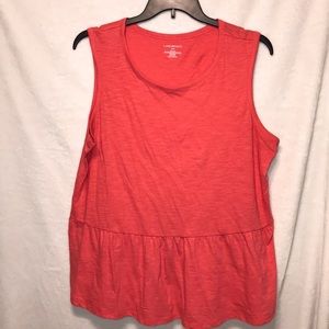 Lane Bryant orange peplum tank SZ 18/20 worn once